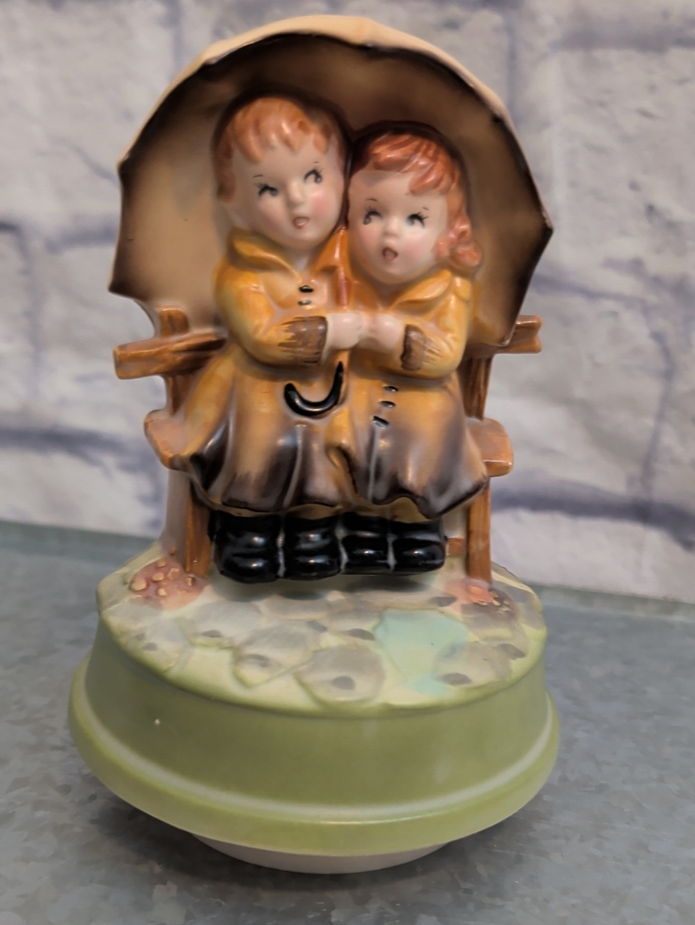 Vintage Sankyo Musical "Rainy Day" Figurine